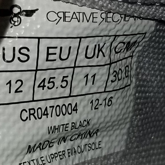 Creative Recreation Ceroni Sneaker, White/Grey Textile, Mens Size 12 / 45.5 - Picture 11 of 11